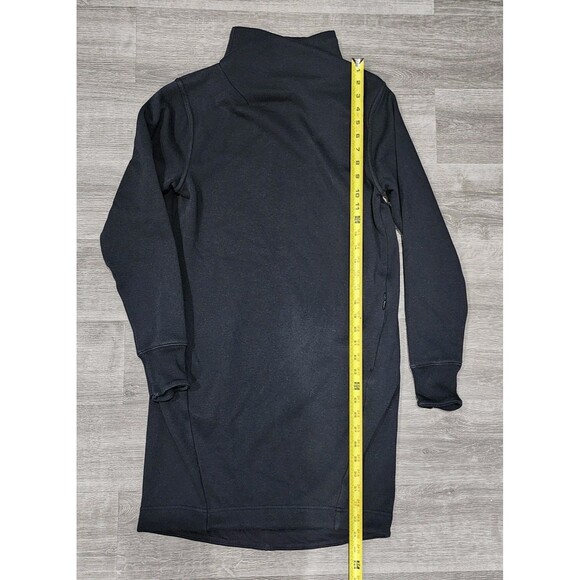 Athleta Women Black Cozy Karma Funnel High Neck Sweater Dress Size XS Pocket - Picture 4 of 11
